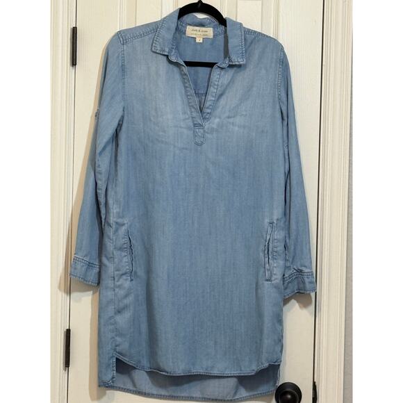 cloth & stone Dresses & Skirts - Cloth & Stone Anthropology Chambray Dress Small | Boho Chic, western, minimalist